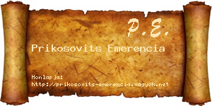 Prikosovits Emerencia névjegykártya